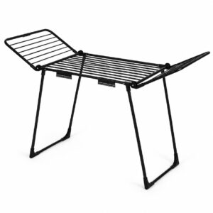 Pastatoma drabužių džiovykla 20 metrų su kabliukais, sulankstoma, juoda ModernHome - Image 6