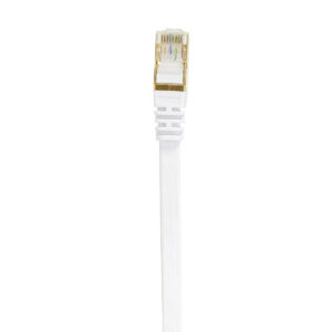 Plokščias tinklo kabelis S/STP CAT7 PNI U7100W, 2 x RJ45, 4 laidų poros, 32AWG, varinis, 10 Gbps, 600 MHz, 10m, baltas