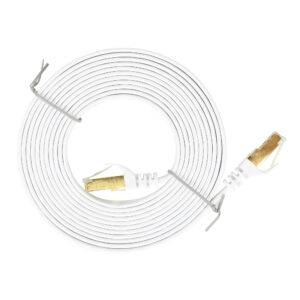 Plokščias tinklo kabelis S/STP CAT7 PNI U7030W, 2 x RJ45, 4 laidų poros, 32AWG, varinis, 10 Gbps, 600 MHz, 3m, baltas - Image 4