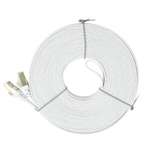 Plokščias tinklo kabelis S/STP CAT7 PNI U7150W, 2 x RJ45, 4 laidų poros, 32AWG, varinis, 10 Gbps, 600 MHz, 15m, baltas - Image 3