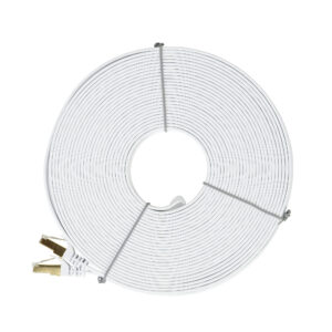 Plokščias tinklo kabelis S/STP CAT7 PNI U7200W, 2 x RJ45, 4 laidų poros, 32AWG, varinis, 10 Gbps, 600 MHz, 20m, baltas - Image 5