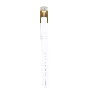 Plokščias tinklo kabelis S/STP CAT8 PNI U8200W, 2 x RJ45, 4 laidų poros, 28AWG, varinis, 40 Gbps, 2000 MHz, 20m, baltas