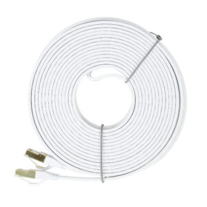 Plokščias tinklo kabelis S/STP CAT8 PNI U8100W, 2 x RJ45, 4 laidų poros, 28AWG, varinis, 40 Gbps, 2000 MHz, 10m, baltas - Image 6