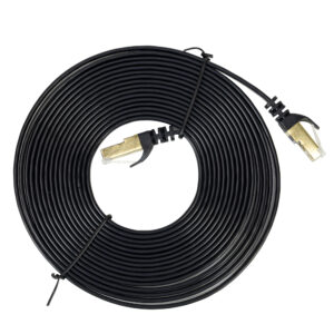 Plokščias tinklo kabelis S/STP CAT7 PNI U7050B, 2 x RJ45, 4 laidų poros, 32AWG, varinis, 10 Gbps, 600 MHz, 5m, juodas - Image 2
