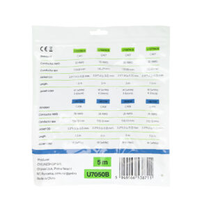 Plokščias tinklo kabelis S/STP CAT7 PNI U7050B, 2 x RJ45, 4 laidų poros, 32AWG, varinis, 10 Gbps, 600 MHz, 5m, juodas - Image 3