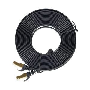 Plokščias tinklo kabelis S/STP CAT7 PNI U7075B, 2 x RJ45, 4 laidų poros, 32AWG, varinis, 10 Gbps, 600 MHz, 7,5m, juodas - Image 2