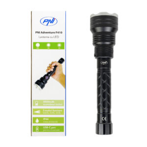 Aliumininis žibintuvėlis PNI Adventure F410, su 10W LED, 700 liumenų, iki 250 m, IP44, USB Type C, komplekte 3000mAh baterijos - Image 3