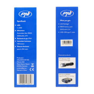 Aliumininis žibintuvėlis PNI Adventure F410, su 10W LED, 700 liumenų, iki 250 m, IP44, USB Type C, komplekte 3000mAh baterijos - Image 10