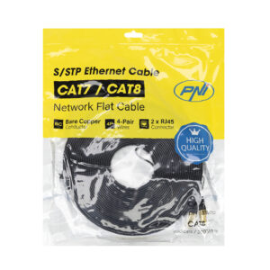 Plokščias tinklo kabelis S/STP CAT7 PNI U7200B, 2 x RJ45, 4 laidų poros, 32AWG, varinis, 10 Gbps, 600 MHz, 20m, juodas - Image 6