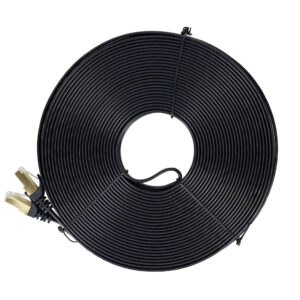 Plokščias tinklo kabelis S/STP CAT7 PNI U7200B, 2 x RJ45, 4 laidų poros, 32AWG, varinis, 10 Gbps, 600 MHz, 20m, juodas - Image 8