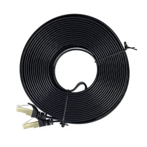Plokščias tinklo kabelis S/STP CAT7 PNI U7100B, 2 x RJ45, 4 laidų poros, 32AWG, varinis, 10 Gbps, 600 MHz, 10m, juodas - Image 4