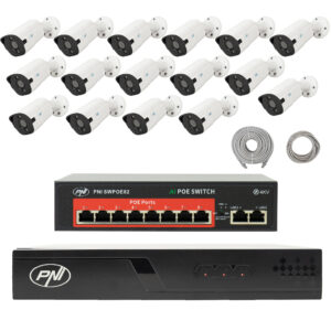 PNI House IP716J POE NVR vaizdo stebėjimo komplektas, 16 PNI IP818J 8MP kamerų, POE komutatorius ir UTP CAT6 kabeliai komplekte - Image 2