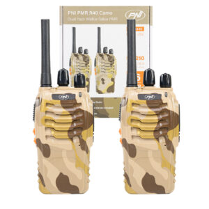 Nešiojama radijo stotelė PNI PMR R40 Camo, 2 vnt. komplektas, 0,5 W, 16 programuojamų kanalų, 16 PMR ir 50 CTCSS bei 104 DCS tonų, ASQ, TOT, monitorius, programuojama, 1200 mAh baterijos, įkrovikliai ir ausinės komplekte - Image 4