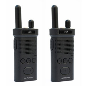 2 nešiojamų radijo stotelių rinkinys PNI PMR R60 446MHz, 0.5W, 16 programuojamų kanalų, 16 PMR ir 50 CTCSS bei 104 DCS tonų, nuskaitymas (Scan), klaviatūros užraktas, SOS, monitorius, 1200mAh baterija