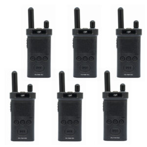 6 nešiojamų radijo stotelių rinkinys PNI PMR R60 446MHz, 0.5W, 16 programuojamų kanalų, 16 PMR ir 50 CTCSS bei 104 DCS tonų, nuskaitymas (Scan), klaviatūros užraktas, SOS, monitorius, 1200mAh baterija