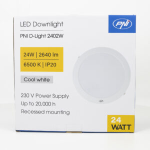 LED lubinis šviestuvas PNI D-Light 2402W 24W, įmontuojamas, apvalus, 6500K, 230V maitinimo šaltinis, 2640 lm, baltas - Image 11