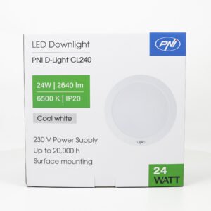 PNI D-Light CL240 24W LED lubinis šviestuvas, apvalus, 6500K, 230V maitinimo šaltinis, 2640 lm, baltas - Image 9