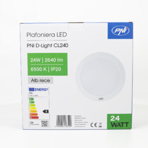 PNI D-Light CL240 24W LED lubinis šviestuvas, apvalus, 6500K, 230V maitinimo šaltinis, 2640 lm, baltas - Image 10