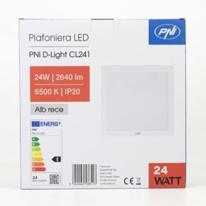 PNI D-Light CL241 24W LED lubinis šviestuvas, kvadratinis, 6500K, 230V maitinimo šaltinis, 2640 lm, baltas - Image 3