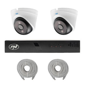 Vaizdo stebėjimo rinkinys NVR POE PNI House IP710J, 2 kameros PNI IP808J, 8MP ir pridedami laidai