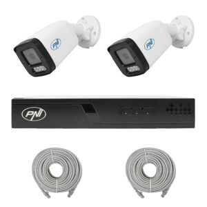 Vaizdo stebėjimo rinkinys NVR POE PNI House IP710J, 2 kameros PNI IP515J, 5MP ir pridedami kabeliai