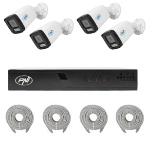 Vaizdo stebėjimo rinkinys NVR POE PNI House IP710J, 4 kameros PNI IP515J, 5MP ir pridedami kabeliai