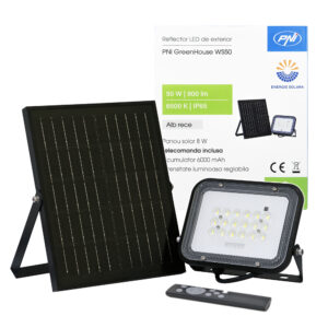 PNI GreenHouse WS50 50W LED prožektorius su saulės baterija, 6000mAh akumuliatoriumi, nuotolinio valdymo pulteliu, reguliuojamu laikmačiu ir ryškumu, 6500 K, IP65 - Image 11