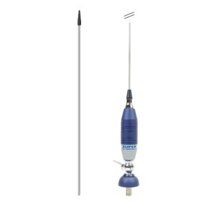 Sirio SUPER 9 CB antena su „butterfly“ tipo laikikliu, ilgis 155 cm, 27 - 28.5 MHz, 250W, komplekte laikiklis, 4m RG58 kabelis ir PL259 jungtis