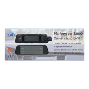 Automobilinis vaizdo registratorius PNI Voyager S2800 UHD 4K 170°, integruotas į galinio vaizdo veidrodėlį, 9.66 colio, IPS jutiklinis ekranas, parkavimo stebėjimas, G-sensorius, „micro SD“ kortelės lizdas, USB-C, GPS funkcija, „Wi-Fi“, valdymas programėle, pridedama galinio vaizdo kamera „Full HD“ - Image 3