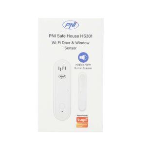 PNI Safe House HS301 magnetinis kontaktas su „Wi-Fi“, skirtas durų/langų stebėjimui per „Tuya Smart“ programėlę, 80 dB garsinis signalas, integruotas garsiakalbis, reguliuojamas garsumas, įjungimo/išjungimo funkcija, 3V maitinimo šaltinis - Image 14