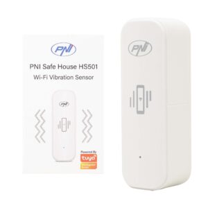 PNI SafeHouse HS501 vibracijos jutiklis su „Wi-Fi“, suderinamas su „Tuya“ programa, 3V maitinimo šaltinis - Image 1