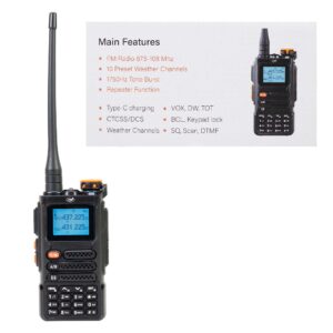Nešiojama VHF/UHF radijo stotelė PNI P16UV, 999 kanalai, dviejų dažnių juostų TX ir 6 juostų RX, VOX perdavimas, nuskaitymas (Scan), FM radijas, orų kanalai, Li-Ion 2600 mAh - Image 3