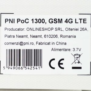 PNI PoC 1300 GSM 4G LTE nešiojama radijo stotelė, Linux OS, 1.77 colio spalvotas ekranas, 4400 mAh Li-Ion baterija