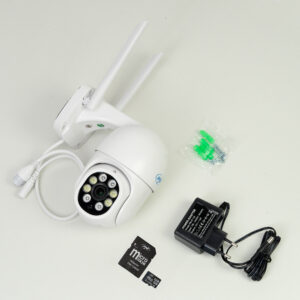 PNI IP840 belaidė vaizdo stebėjimo kamera + PNI 128GB WiFi kortelė, PTZ, 8MP 4K, micro SD lizdas, autonominė, AI funkcijos, ONVIF, ICSee programėlė