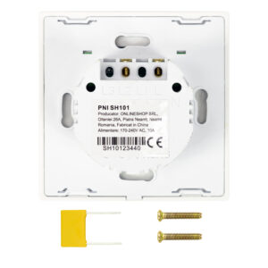 PNI SH101 stiklinis jutiklinis jungiklis, baltas su LED indikatoriumi - Image 2