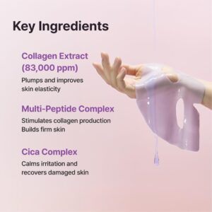 LUVUM Slow Aging Phyto Collagen Gel Mask hidrogelinė veido kaukė 5 vnt. - su kolagenu ir peptidais - Image 4