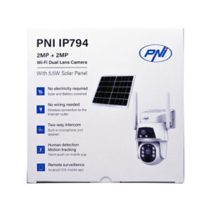 PNI IP794 vaizdo stebėjimo kamera su „Wi-Fi“, PTZ, dvigubu objektyvu 2MP + 2MP, 5,5W saulės baterija, 8000mAh akumuliatoriumi - Image 14