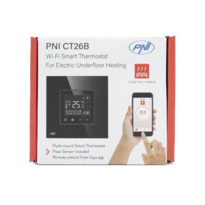 Išmanusis termostatas PNI CT26B WiFi elektriniam grindiniam šildymui arba siurblių grupei, montuojamas į sieną, grindų jutiklis pridedamas, 10A, montuojamas į sieną - Image 12