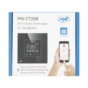 Išmanusis termostatas PNI CT25B WiFi dujiniam šildymo katilui, montuojamas į sieną, 16A, valdymas per „Tuya Smart“ programėlę, programavimas dienai, rankinis/automatinis režimas, juoda spalva - Image 10