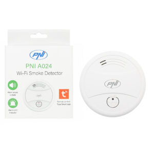 Dūmų jutiklis PNI A024 su „Wi-Fi“, valdymas per „Tuya Smart“ programėlę, maitinimas 9V baterija, 85dB, garsinis ir vaizdinis signalas, tylusis aliarmas - Image 4