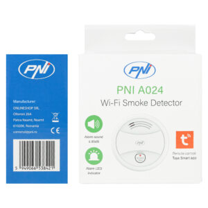 Dūmų jutiklis PNI A024 su „Wi-Fi“, valdymas per „Tuya Smart“ programėlę, maitinimas 9V baterija, 85dB, garsinis ir vaizdinis signalas, tylusis aliarmas - Image 8