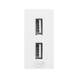 Dvigubas USB lizdas PNI UB20, 5V, 2.4A, modulinis, įmontuojamas, F tipo 1/2, stikliniam rėmeliui RM101W, RM202W - Image 2