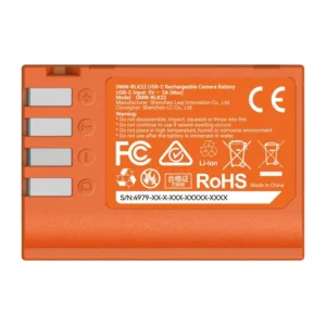 Fotoaparato baterija SMALLRIG DMW-BLK22 (oranžinė) - Image 4