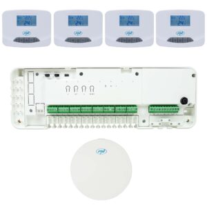 PNI CT28 Pro 4 Wi-Fi automatizavimo rinkinys grindiniam šildymui, Tuya Smart mobilioji programėlė, komplekte 4 valdymo blokai ir interneto šliuzas