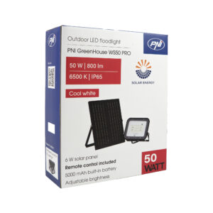PNI GreenHouse WS50 PRO 50W LED prožektorius su 6W saulės baterija, 5000mAh akumuliatoriumi, 800lm, nuotolinio valdymo pulteliu, laikmačiu ir reguliuojamu ryškumu, 6500 K, IP65 - Image 6
