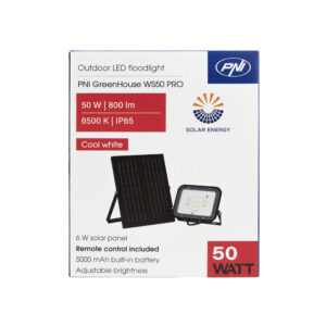 PNI GreenHouse WS50 PRO 50W LED prožektorius su 6W saulės baterija, 5000mAh akumuliatoriumi, 800lm, nuotolinio valdymo pulteliu, laikmačiu ir reguliuojamu ryškumu, 6500 K, IP65 - Image 9