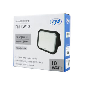 PNI LW10 10W LED darbinis žibintas, nešiojamas, įkraunamas, su 2 x 18650 4000mAh baterijomis, 6500K, IP54, 700 lm, 2 ryškumo lygiai - Image 10