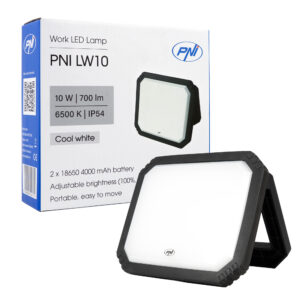 PNI LW10 10W LED darbinis žibintas, nešiojamas, įkraunamas, su 2 x 18650 4000mAh baterijomis, 6500K, IP54, 700 lm, 2 ryškumo lygiai - Image 12