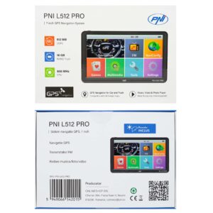 PNI L512 PRO GPS navigacijos sistema su skydeliu nuo saulės, 7 colių, 800 MHz, 512MB DDR, 16GB vidinė atmintis, FM siųstuvas - Image 2