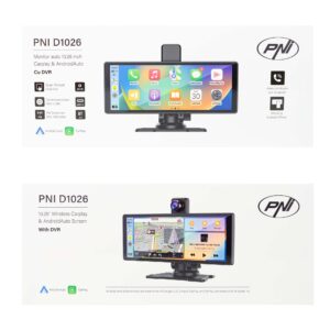 Automobilinis monitorius su DVR PNI D1026 10.26 colio DVR, belaidis Carplay, navigacija, muzika, laisvų rankų įranga, „Bluetooth“, FM siųstuvas - Image 2